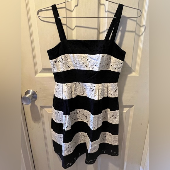Loft Eyelet Striped Dress - Picture 1 of 5